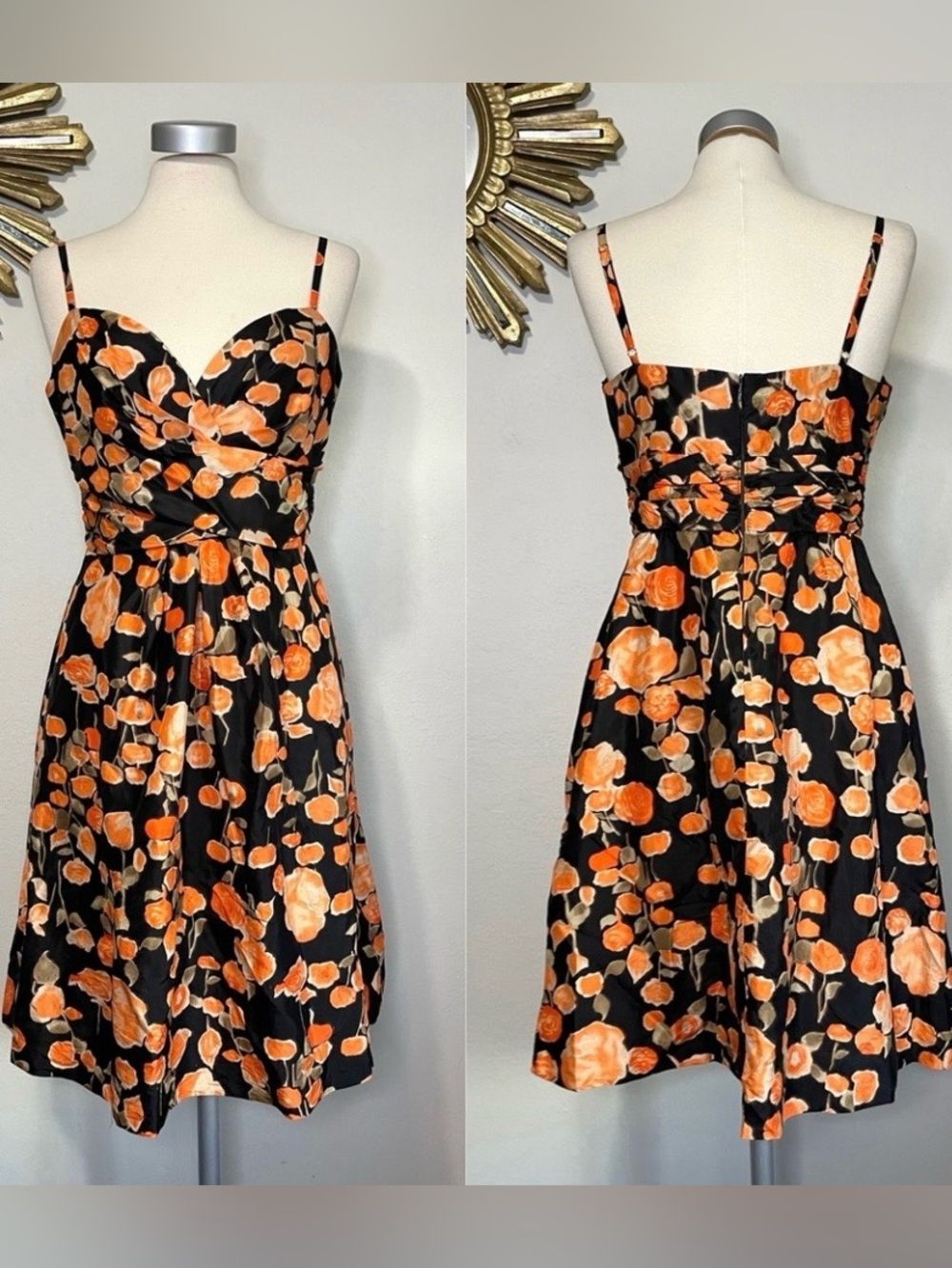 Donna Ricco Silk Floral Print Dress